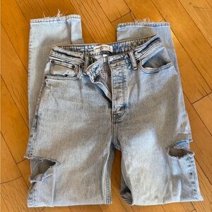 Abercrombie & Fitch Women's Light Blue Boyfriend Jeans